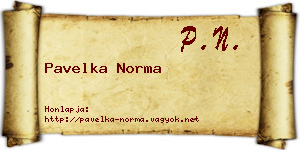 Pavelka Norma névjegykártya